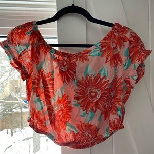 Aerie puff sleeve crop top
